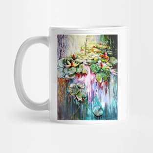 Water mirror and water lilies with gold II Mug